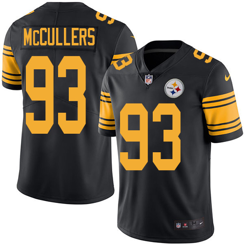 Youth Elite Dan McCullers Nike Jersey Black - #93 Rush NFL Pittsburgh Steelers